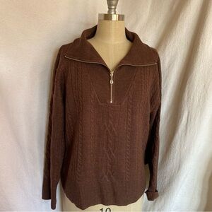 Max Studio L extra fine merino wool sweater brown.